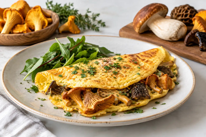 Jak zrobić omlet z kurkami w domu