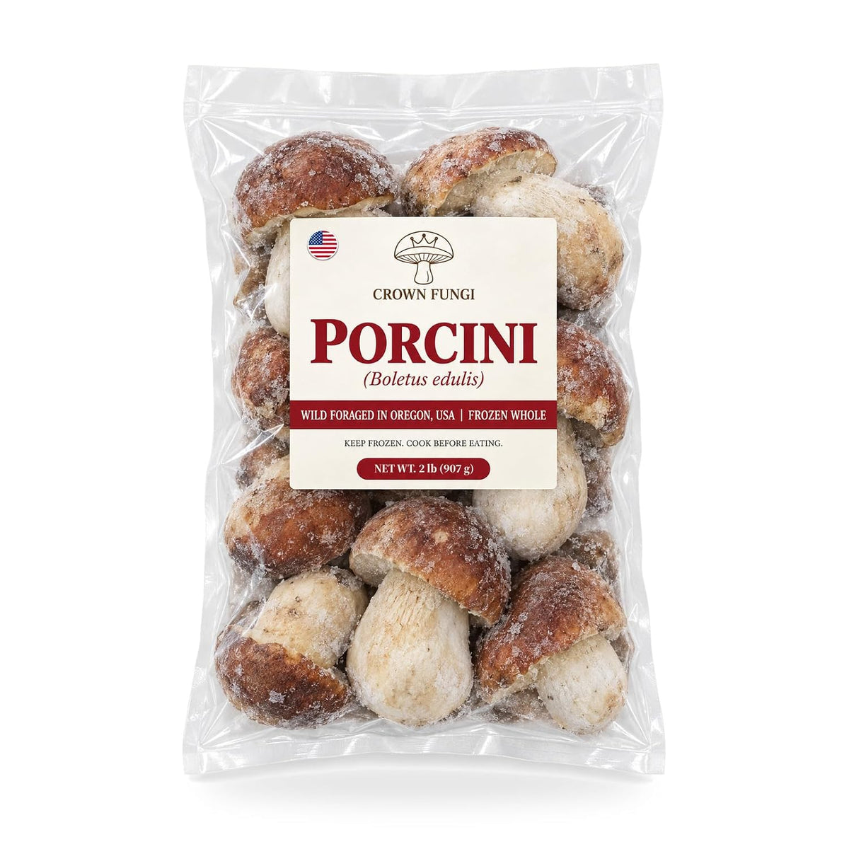 Frozen Whole Porcini Mushrooms — 1, 2, 4 & 5 lb